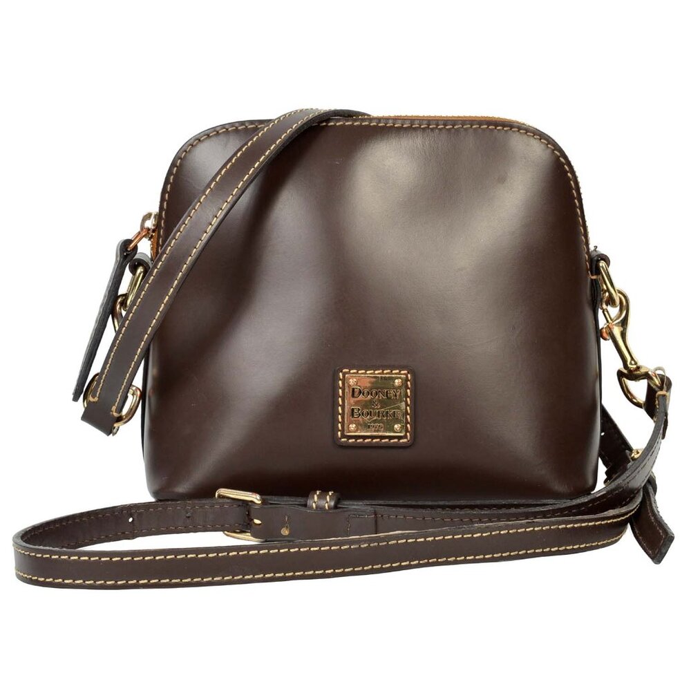 Dooney & Bourke Quincey Small Zip Domed Crossbody Brown